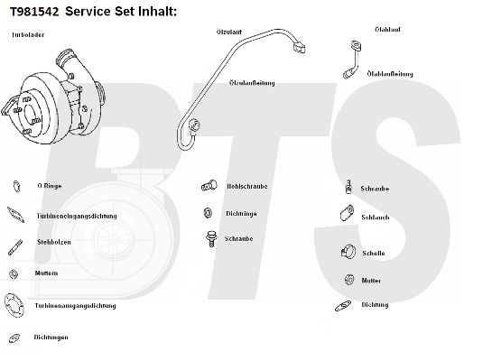 BTS TURBO Kompressor,ülelaadimine T981542